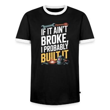  Wenn Es Nicht Kaputt Ist, Habe Ich Es - Männer Kontrast-T-Shirt - Schwarz/Weiß - Vorne - AI Model Female 172 light (172cm) & AI Model Male 178 light (178cm)