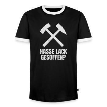 Hasse Lack Gesoffen? Ruhrpott Schlägel Und Eisen - Männer Kontrast-T-Shirt - Schwarz/Weiß - Vorne - AI Model Female 172 light (172cm) & AI Model Male 178 light (178cm)