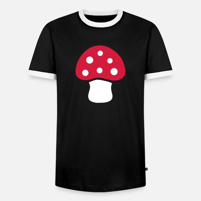 Toadstool - Men's Ringer Shirt - black/white
