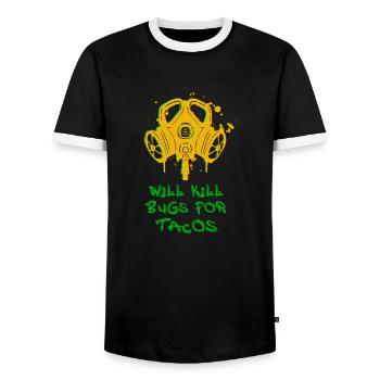 Exterminator Kammerjäger Schädlingsbekämpfung - Männer Kontrast-T-Shirt - Schwarz/Weiß - Vorne - AI Model Female 172 light (172cm) & AI Model Male 178 light (178cm)