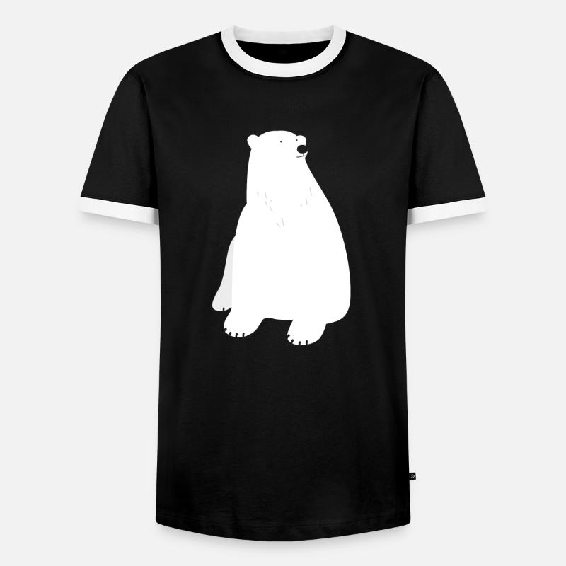 Eisbär - Männer Kontrast-T-Shirt - Schwarz/Weiß