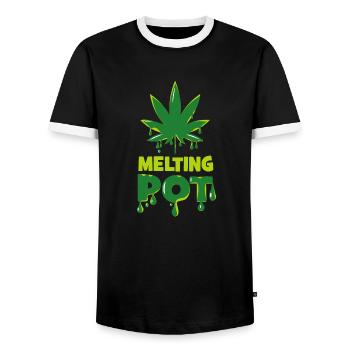 Melting pot - Men's Ringer Shirt - black/white - Front - AI Model Female 172 light (172cm) & AI Model Male 178 light (178cm)