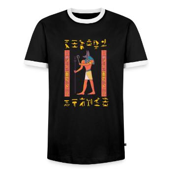 Égypte - T-shirt contrasté Homme - noir/blanc - Devant - AI Model Female 172 light (172cm) & AI Model Male 178 light (178cm)