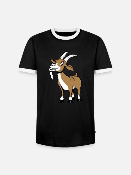 Goat laugh nicely - Men's Ringer Shirt - black/white