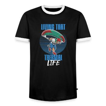 Parapente proverbe pour un parapente - T-shirt contrasté Homme - noir/blanc - Devant - AI Model Female 172 light (172cm) & AI Model Male 178 light (178cm)