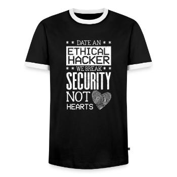 Expert professionnel de la cybersécurité Date An - T-shirt contrasté Homme - noir/blanc - Devant - AI Model Female 172 light (172cm) & AI Model Male 178 light (178cm)