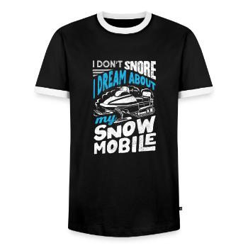 Snowmobile Riding Snowmobiling I Dont Snore Funny - Männer Kontrast-T-Shirt - Schwarz/Weiß - Vorne - AI Model Female 172 light (172cm) & AI Model Male 178 light (178cm)