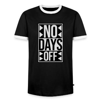 pas de jours de congé devis - T-shirt contrasté Homme - noir/blanc - Devant - AI Model Female 172 light (172cm) & AI Model Male 178 light (178cm)