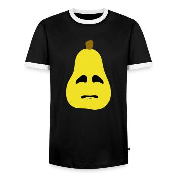 Birne - Männer Kontrast-T-Shirt - Schwarz/Weiß - Vorne - AI Model Female 172 light (172cm) & AI Model Male 178 light (178cm)