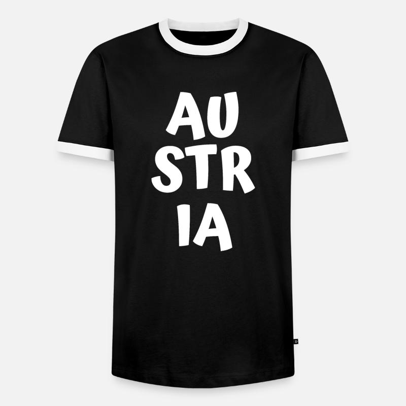 Austria - Männer Kontrast-T-Shirt - Schwarz/Weiß