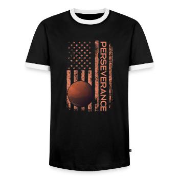 Mars Planet Weltraum Vintage Space Science Sprüche - Männer Kontrast-T-Shirt - Schwarz/Weiß - Vorne - AI Model Female 172 light (172cm) & AI Model Male 178 light (178cm)