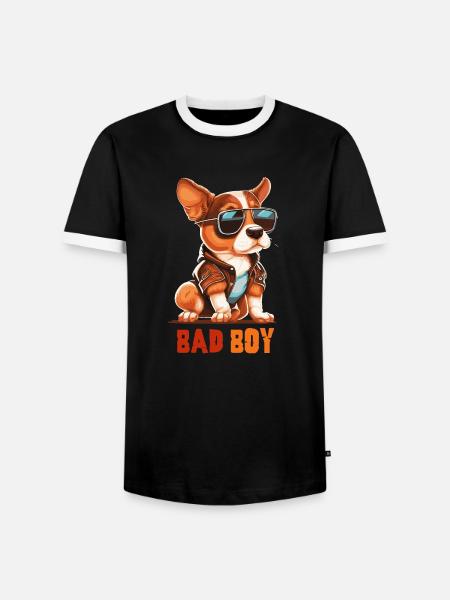 Bad Boy Puppy - Men's Ringer Shirt - black/white