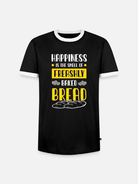Happiness Baked Bread - Männer Kontrast-T-Shirt - Schwarz/Weiß