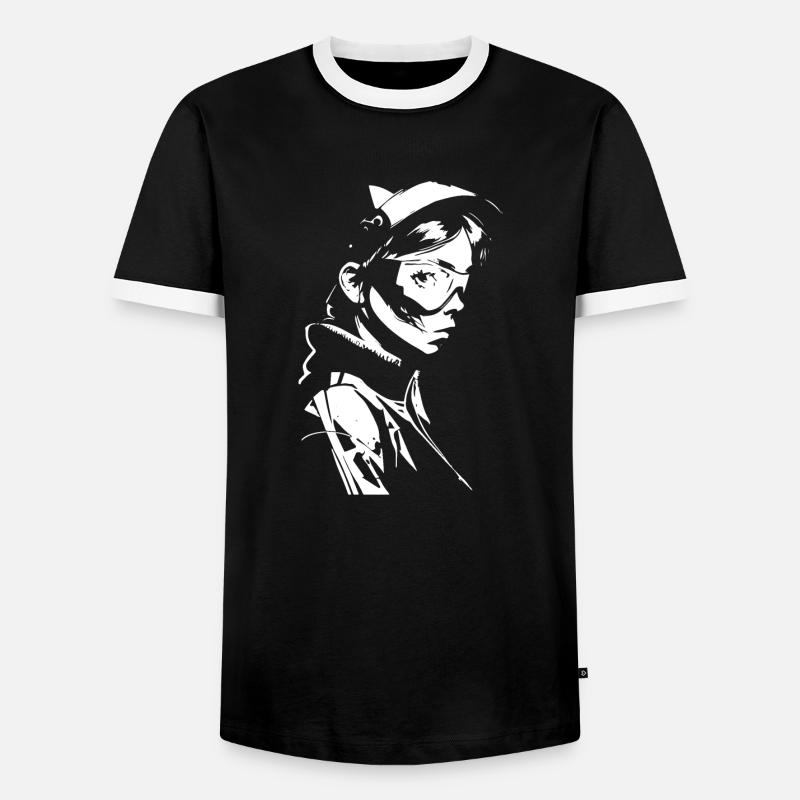 Cyclist - Men's Ringer Shirt - black/white