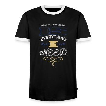 Pride Peace Green Bday Cool Awesome Present Idea - Men's Ringer Shirt - black/white - Front - AI Model Female 172 light (172cm) & AI Model Male 178 light (178cm)