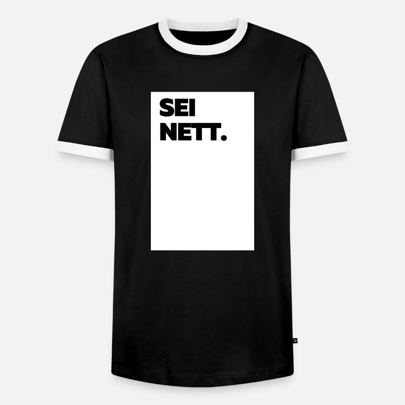 Sei nett - Männer Kontrast-T-Shirt - Schwarz/Weiß