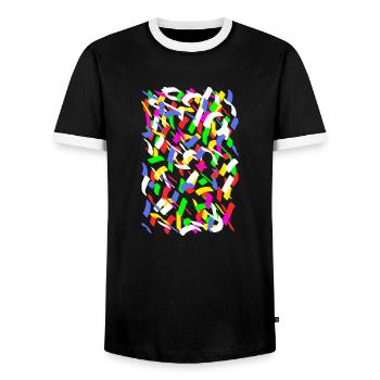 I'm not for papers - Men's Ringer Shirt - black/white - Front - AI Model Female 172 light (172cm) & AI Model Male 178 light (178cm)