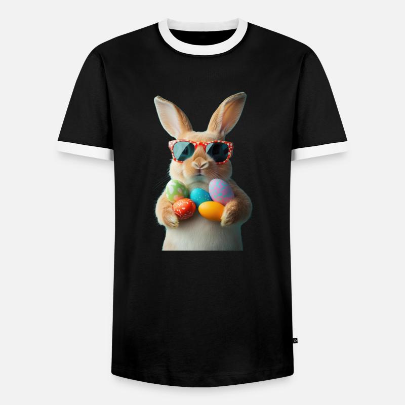 Easter Bunny - Men's Ringer Shirt - black/white
