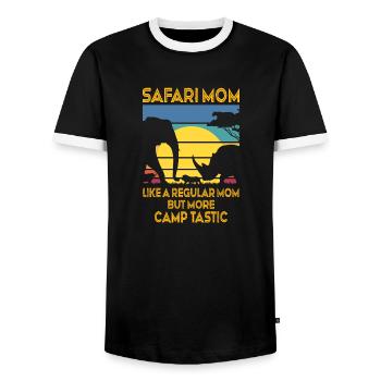 Maman Safari - T-shirt contrasté Homme - noir/blanc - Devant - AI Model Female 172 light (172cm) & AI Model Male 178 light (178cm)