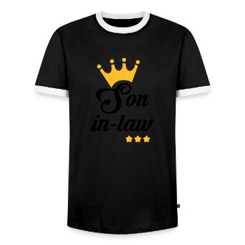 Son in law Schwiegersohn Beau Frere Beau-Frère - Men's Ringer Shirt - black/white - Front - AI Model Female 172 light (172cm) & AI Model Male 178 light (178cm)