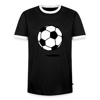 football with shadow / ball with shadow 2c - Men's Ringer Shirt - black/white - Front - AI Model Female 172 light (172cm) & AI Model Male 178 light (178cm)