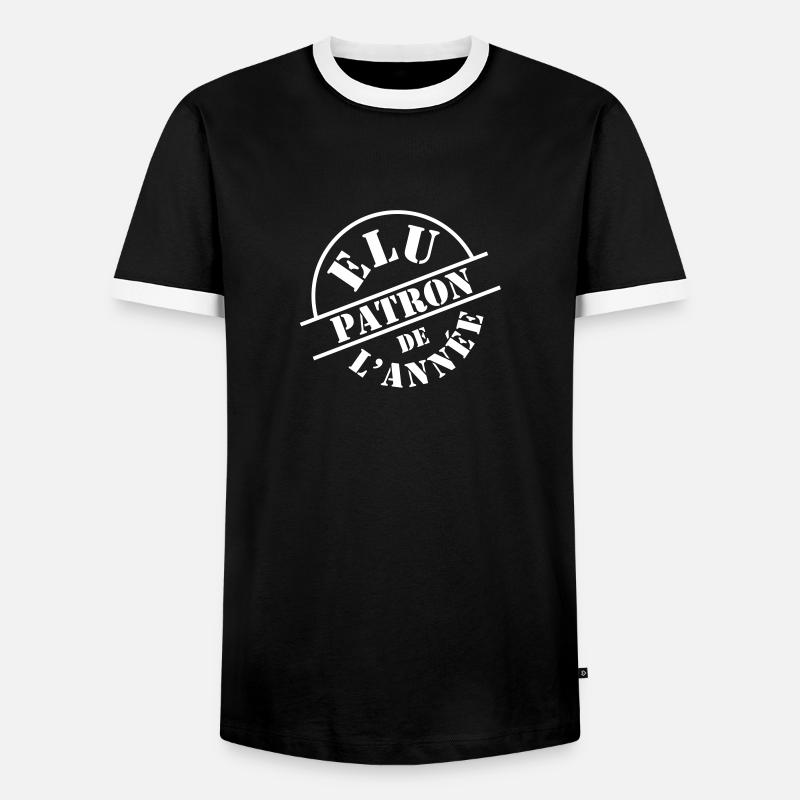 Patron - T-shirt contrasté Homme - noir/blanc