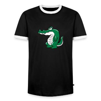 tête de crocodile - T-shirt contrasté Homme - noir/blanc - Devant - AI Model Female 172 light (172cm) & AI Model Male 178 light (178cm)