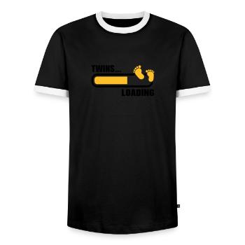 Jumeaux - T-shirt contrasté Homme - noir/blanc - Devant - AI Model Female 172 light (172cm) & AI Model Male 178 light (178cm)