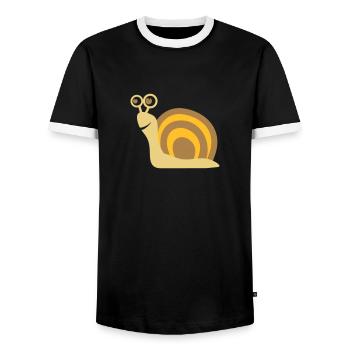 Schnecke Geschenk - Männer Kontrast-T-Shirt - Schwarz/Weiß - Vorne - AI Model Female 172 light (172cm) & AI Model Male 178 light (178cm)