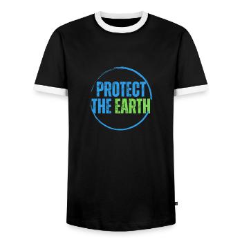 Protéger la planète - T-shirt contrasté Homme - noir/blanc - Devant - AI Model Female 172 light (172cm) & AI Model Male 178 light (178cm)