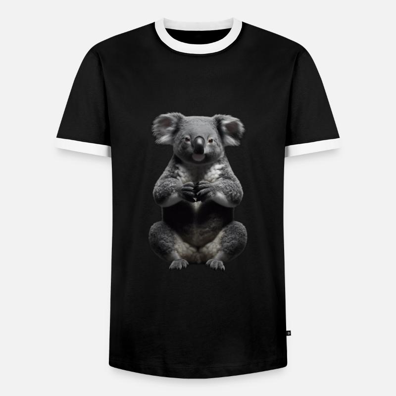 Praying Koala - Men's Ringer Shirt - black/white