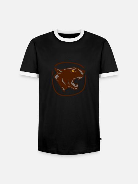 panthère_3 - Men's Ringer Shirt - black/white