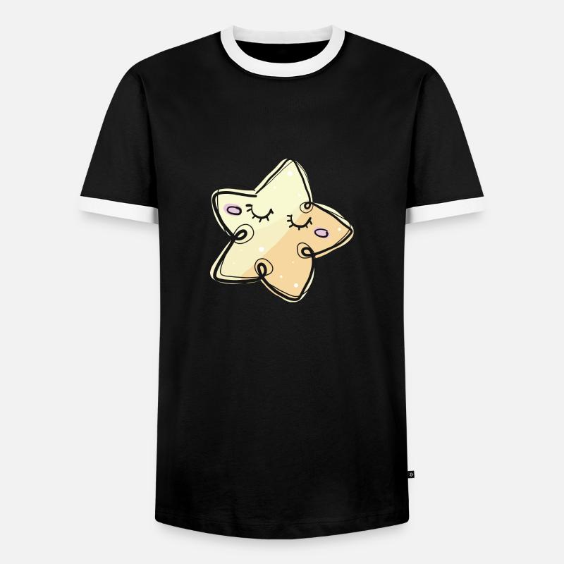 STERNCHEN - Männer Kontrast-T-Shirt - Schwarz/Weiß