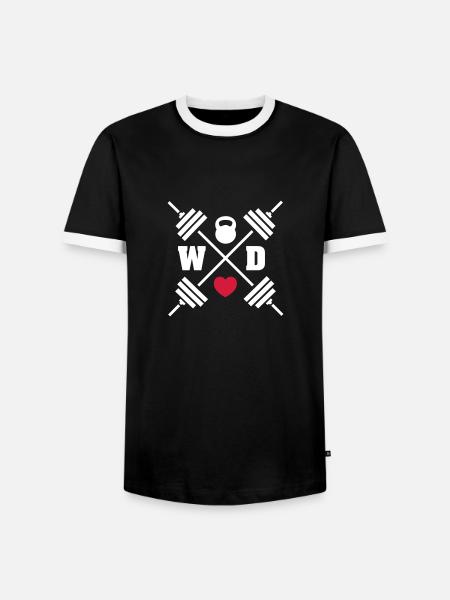Workout Love - Männer Kontrast-T-Shirt - Schwarz/Weiß