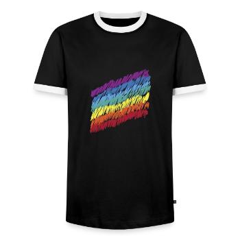 Liebe für alle! Die Welt ist bunt! Geschenk Pride - Männer Kontrast-T-Shirt - Schwarz/Weiß - Vorne - AI Model Female 172 light (172cm) & AI Model Male 178 light (178cm)