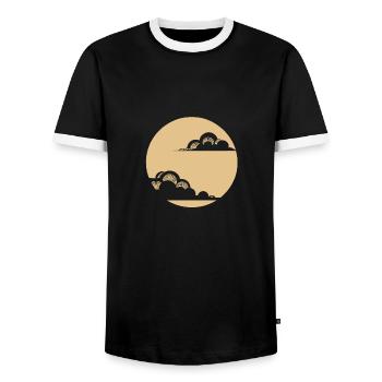 Nuages miroirs cosmiques - T-shirt contrasté Homme - noir/blanc - Devant - AI Model Female 172 light (172cm) & AI Model Male 178 light (178cm)