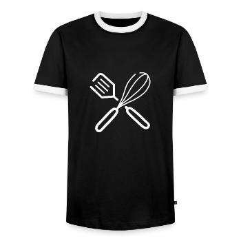 Kochen Küche Koch Restaurant - Männer Kontrast-T-Shirt - Schwarz/Weiß - Vorne - AI Model Female 172 light (172cm) & AI Model Male 178 light (178cm)