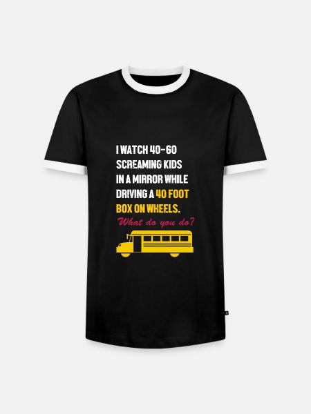 Schulbusfahrer Schulbus - Männer Kontrast-T-Shirt - Schwarz/Weiß