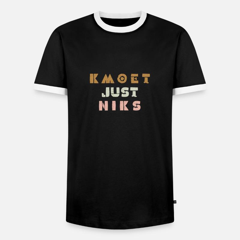 Kmoet just niks, Antwerps dialect - Men's Ringer Shirt - black/white