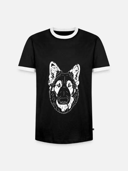 Altdeutscher Schäferhund - Männer Kontrast-T-Shirt - Schwarz/Weiß