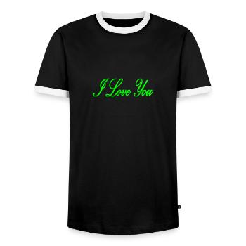 I Love You - T-shirt contrasté Homme - noir/blanc - Devant - AI Model Female 172 light (172cm) & AI Model Male 178 light (178cm)