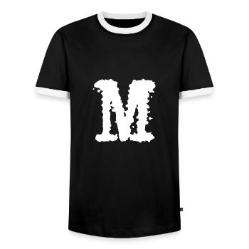 M - Männer Kontrast-T-Shirt - Schwarz/Weiß - Vorne - AI Model Female 172 light (172cm) & AI Model Male 178 light (178cm)