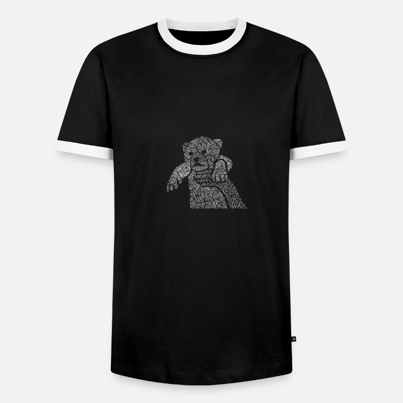 Simba - Männer Kontrast-T-Shirt - Schwarz/Weiß
