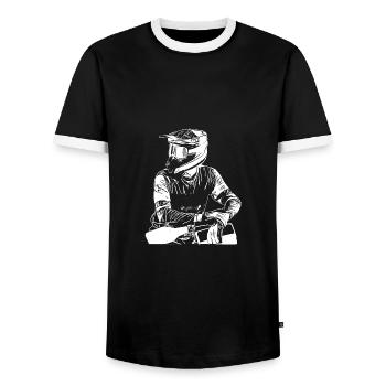 Motocross Design Enduro / Geschenkidee - Männer Kontrast-T-Shirt - Schwarz/Weiß - Vorne - AI Model Female 172 light (172cm) & AI Model Male 178 light (178cm)