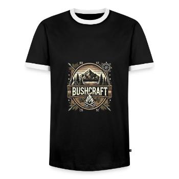 Bushcraft Outdoor Abenteuer Natur Wildnis Survival - Männer Kontrast-T-Shirt - Schwarz/Weiß - Vorne - AI Model Female 172 light (172cm) & AI Model Male 178 light (178cm)