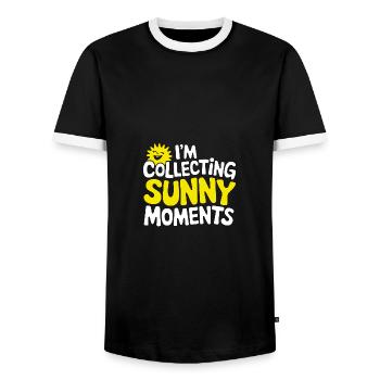 Sunny Summer Moments Vibes Summer Sun - Men's Ringer Shirt - black/white - Front - AI Model Female 172 light (172cm) & AI Model Male 178 light (178cm)