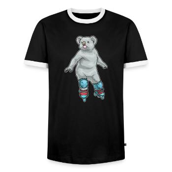 Koala Inline skating Inline skates - Männer Kontrast-T-Shirt - Schwarz/Weiß - Vorne - AI Model Female 172 light (172cm) & AI Model Male 178 light (178cm)