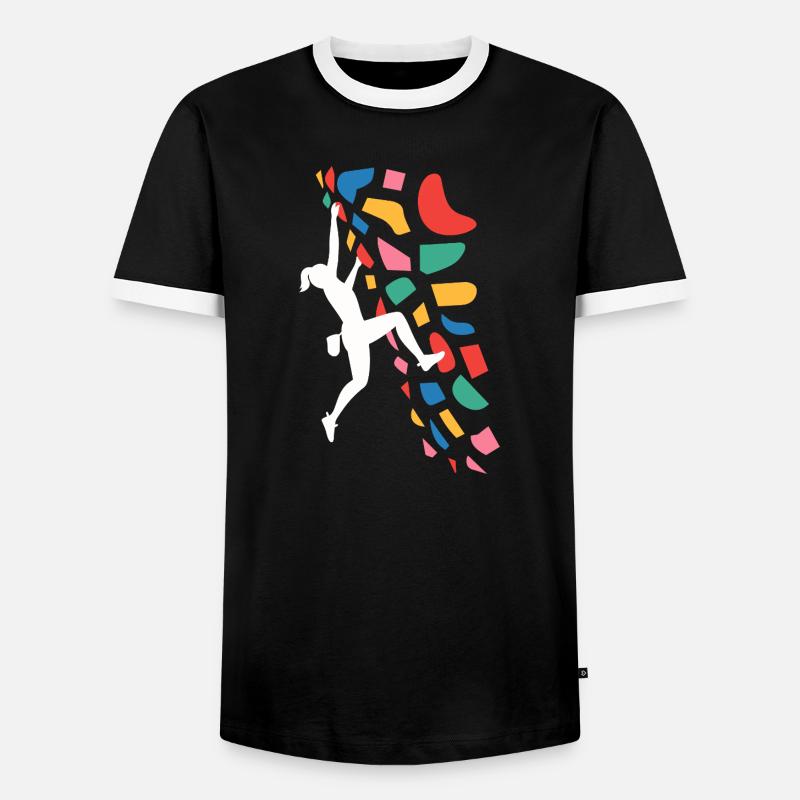 Boulder-Kletterer Bunte Griffe - Männer Kontrast-T-Shirt - Schwarz/Weiß