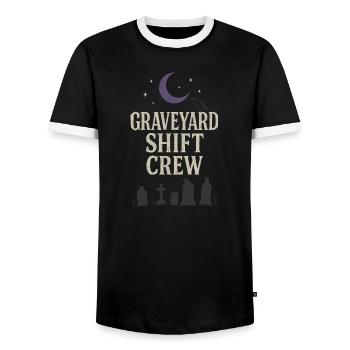 Cadavre Science Humour noir Mort Positif - T-shirt contrasté Homme - noir/blanc - Devant - AI Model Female 172 light (172cm) & AI Model Male 178 light (178cm)