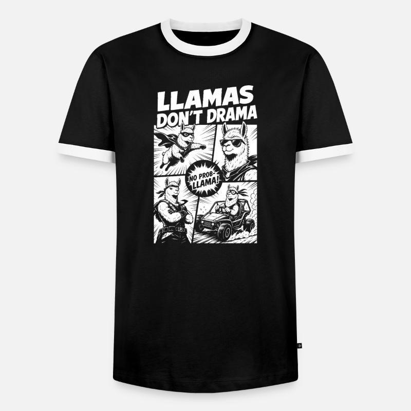 Llama Mode Action Comic - Männer Kontrast-T-Shirt - Schwarz/Weiß